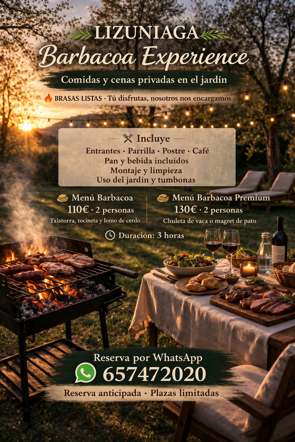 Barbacoa Experience en jardin privado