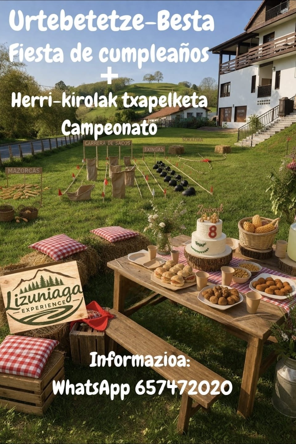 Cumpleaños y juegos rurales en Lizuniaga